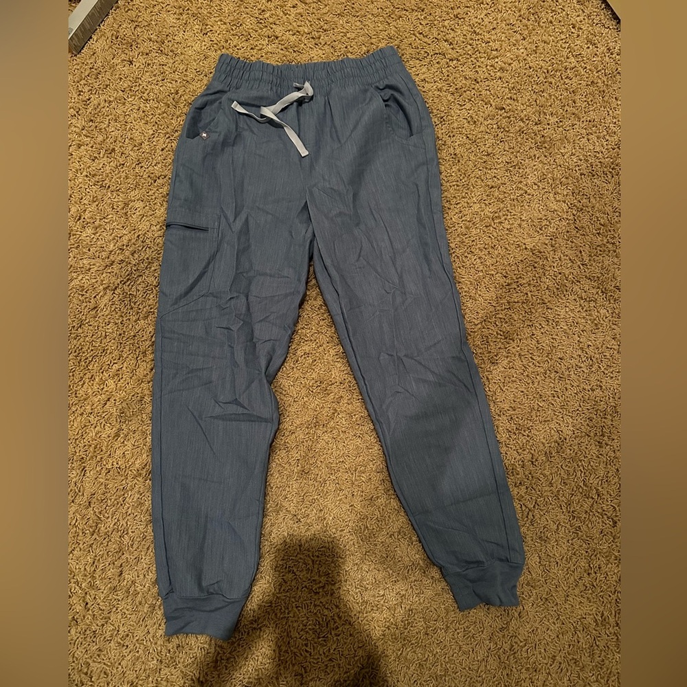 Heather blue size small Zamora cinch waist joggers